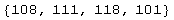 {108, 111, 118, 101}